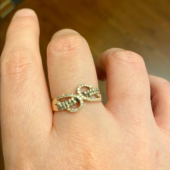 10k Rose Gold 1/3 Carat White&Brown Diamond Ring - Picture 4 of 7